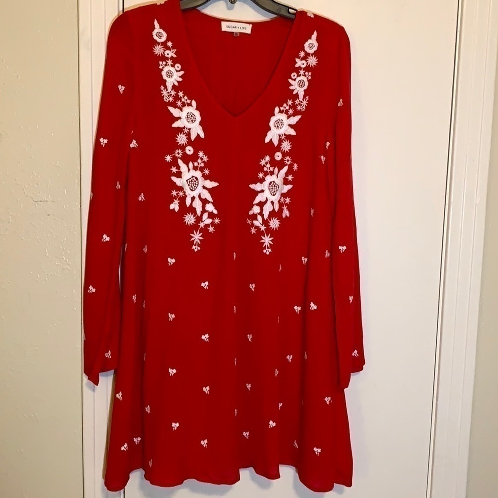 Sugar Lips Embroidered Shift Dress